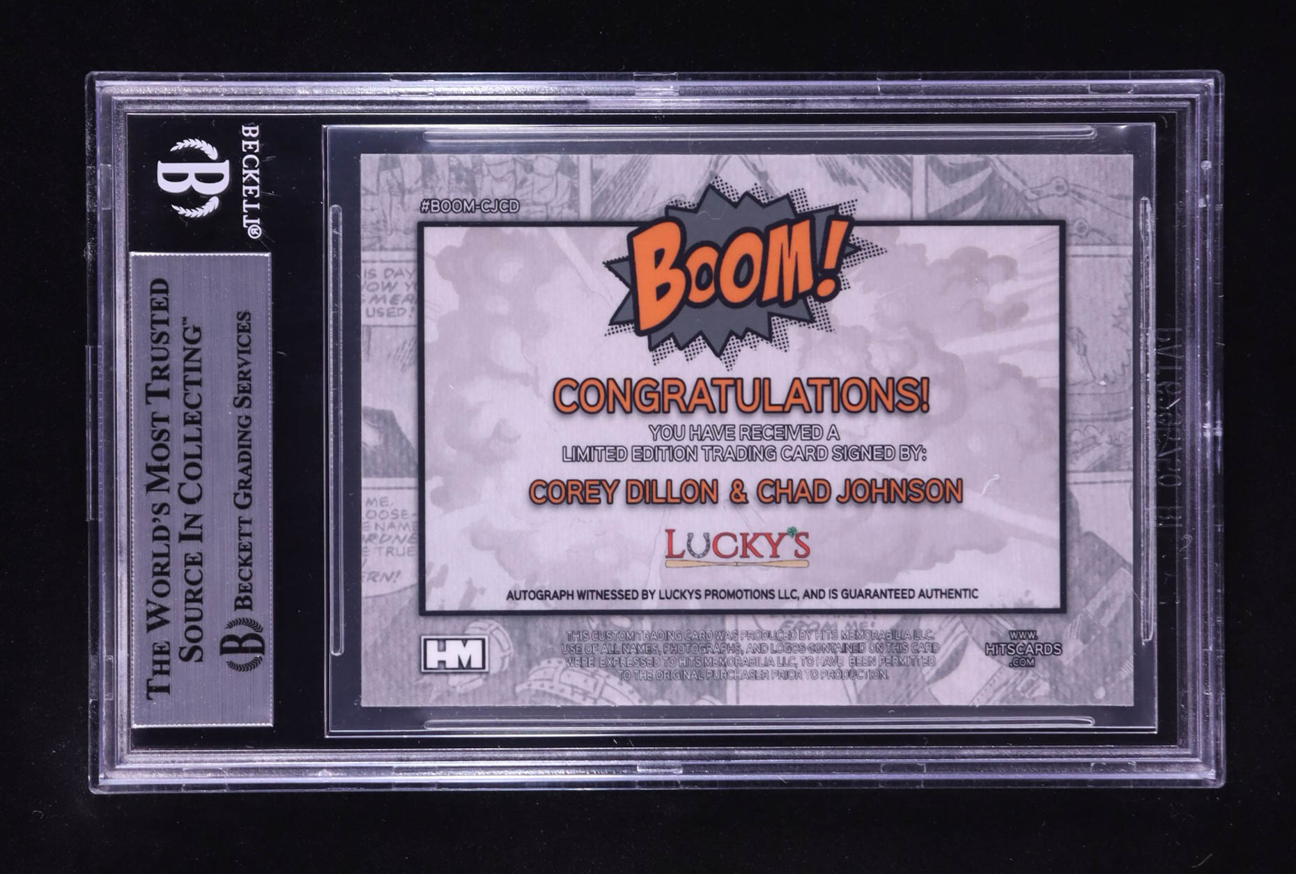 Corey Dillon & Chad Johnson Signed 2024 Hits Memorabilia Boom Silver #BOOMCDCJ (BGS) at PristineAuction.com Corey Dillon & Chad Johnson Signed 2024 Hits Memorabilia Boom Silver #BOOMCDCJ (BGS) at PristineAuction.com