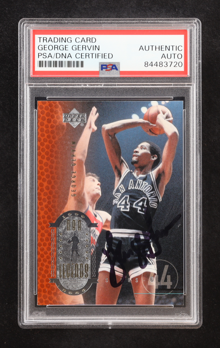 George Gervin Signed 2000 Upper Deck NBA Legends #38 (PSA) at PristineAuction.com George Gervin Signed 2000 Upper Deck NBA Legends #38 (PSA) at PristineAuction.com