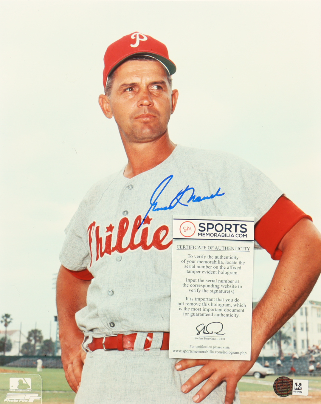 Gene Mauch Signed Phillies 8x10 Photo (SM) at PristineAuction.com Gene Mauch Signed Phillies 8x10 Photo (SM) at PristineAuction.com