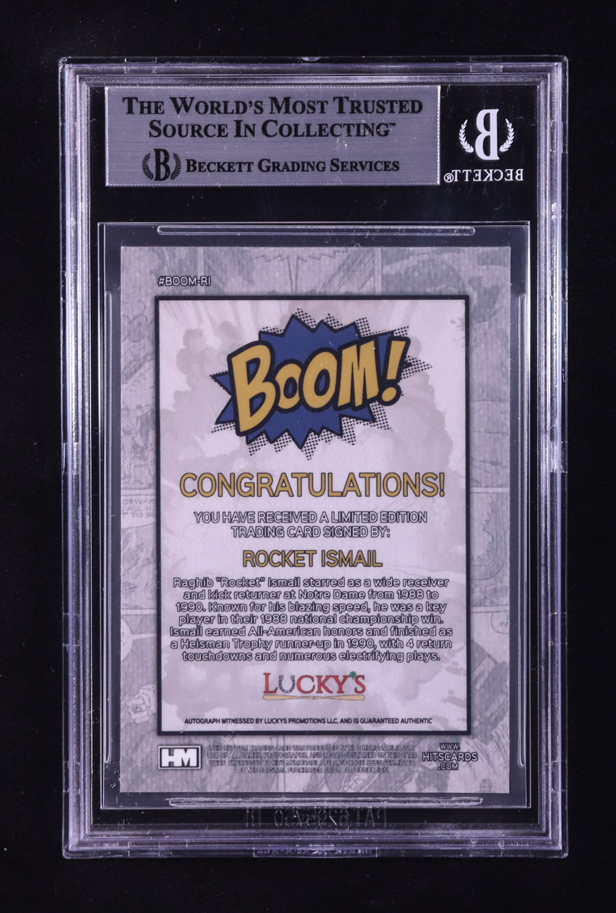 Rocket Ismail Signed 2024 Hits Memorabilia Boom Silver #BOOMRI (BGS) at PristineAuction.com Rocket Ismail Signed 2024 Hits Memorabilia Boom Silver #BOOMRI (BGS) at PristineAuction.com