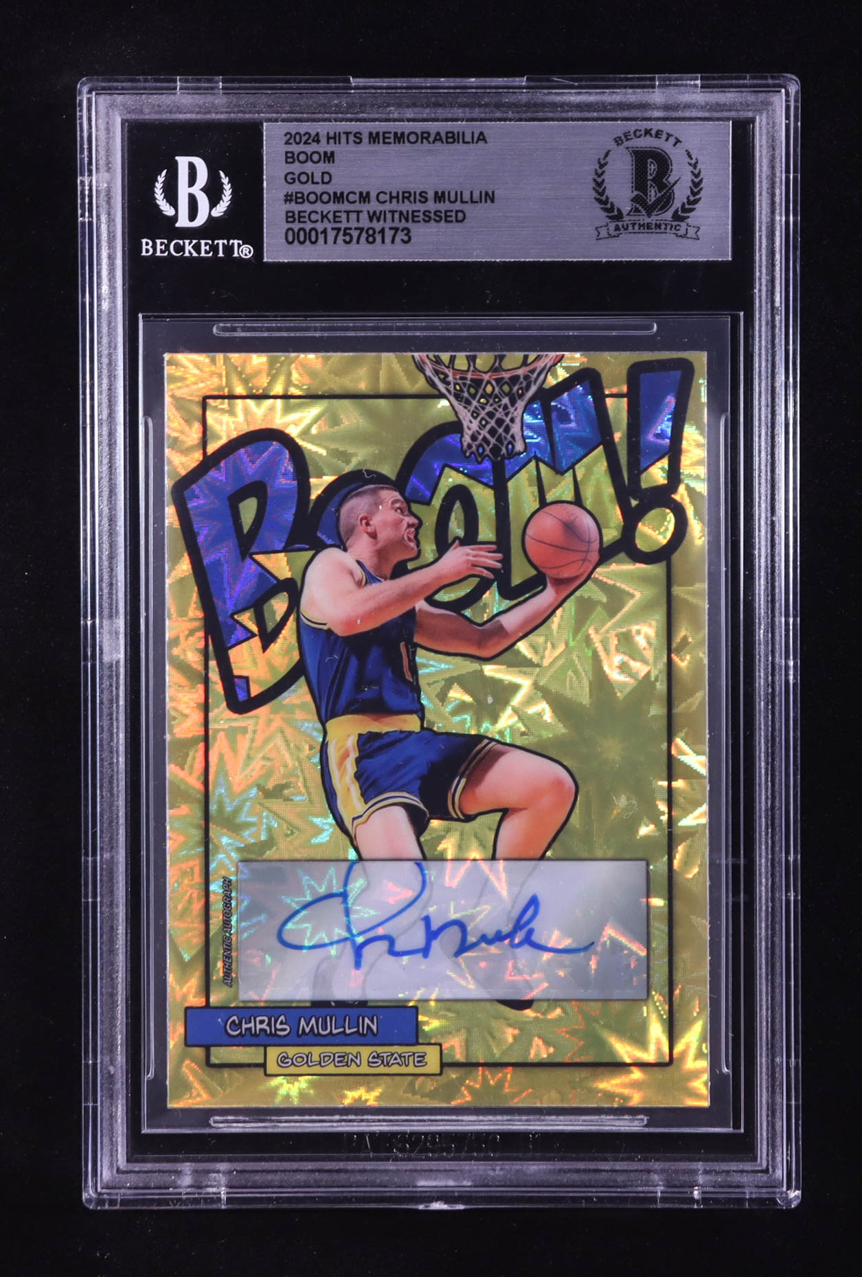 Chris Mullin Signed 2024 Hits Memorabilia Boom Gold #BOOMCM #08/10 (BGS) at PristineAuction.com Chris Mullin Signed 2024 Hits Memorabilia Boom Gold #BOOMCM #08/10 (BGS) at PristineAuction.com
