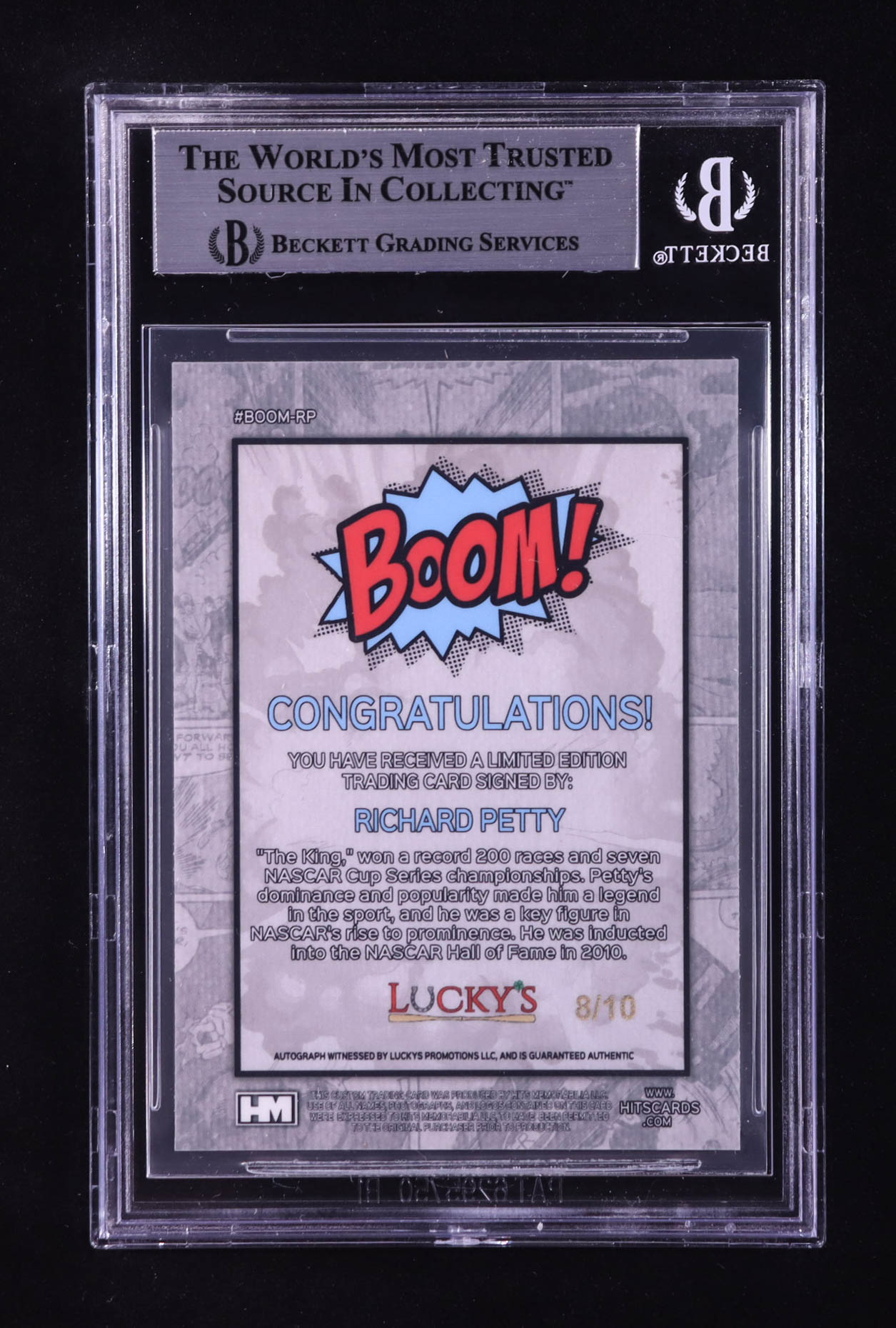 Richard Petty Signed 2024 Hits Memorabilia Boom Silver #BOOMRP #08/10 (BGS) at PristineAuction.com Richard Petty Signed 2024 Hits Memorabilia Boom Silver #BOOMRP #08/10 (BGS) at PristineAuction.com