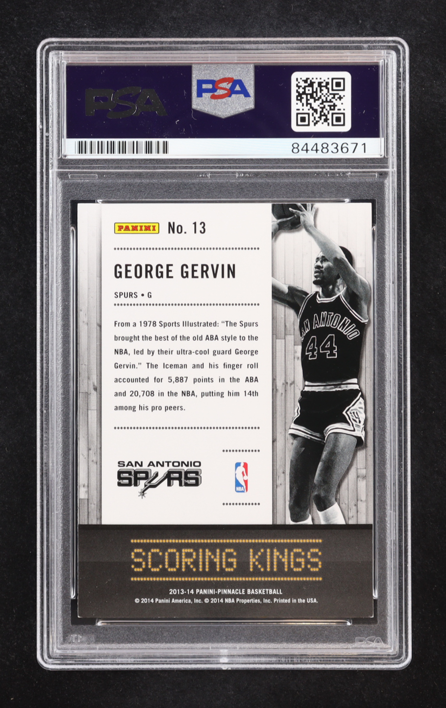 George Gervin Signed 2013-14 Panini Pinnacle Scoring Kings #13 (PSA) at PristineAuction.com George Gervin Signed 2013-14 Panini Pinnacle Scoring Kings #13 (PSA) at PristineAuction.com