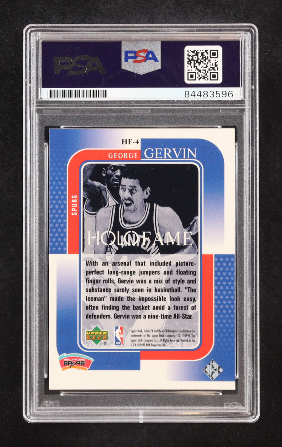 George Gervin Signed 1999-2000 Upper Deck HoloGrFx Holofame #HF-4 (PSA) at PristineAuction.com George Gervin Signed 1999-2000 Upper Deck HoloGrFx Holofame #HF-4 (PSA) at PristineAuction.com