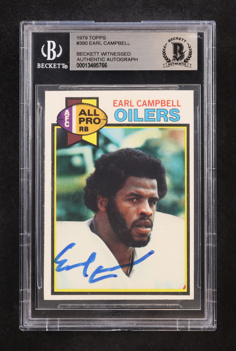 Earl Campbell Signed 1979 Topps #390 RC (BGS) at PristineAuction.com Earl Campbell Signed 1979 Topps #390 RC (BGS) at PristineAuction.com