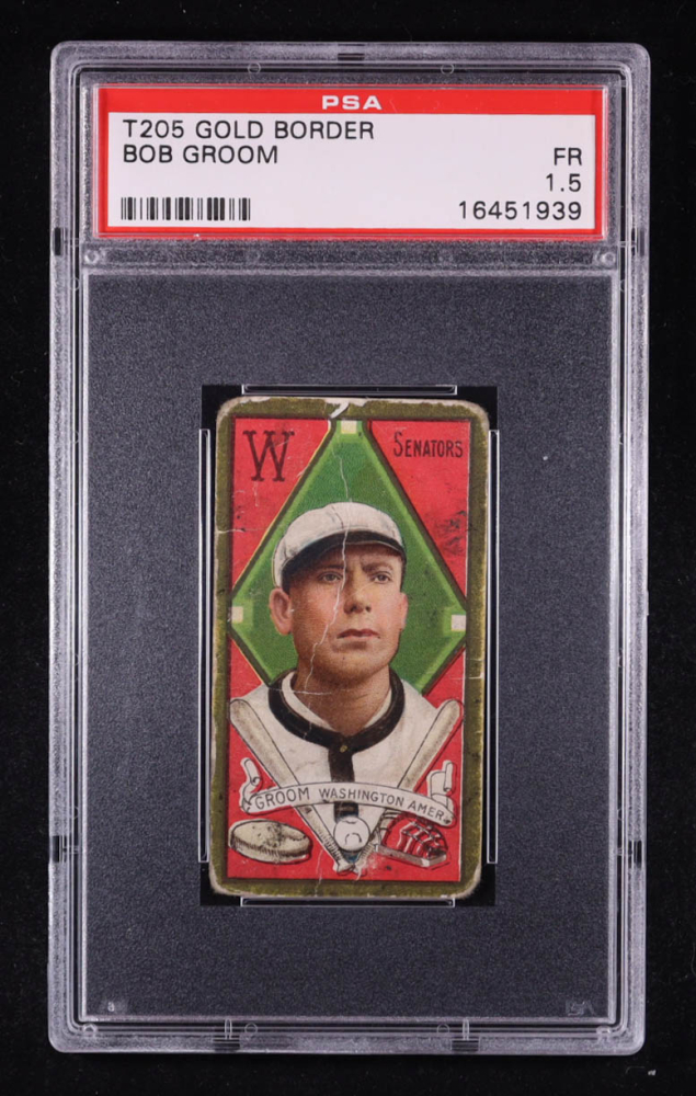 Bob Groom 1911 T205 Gold Border #82 (PSA 1.5)