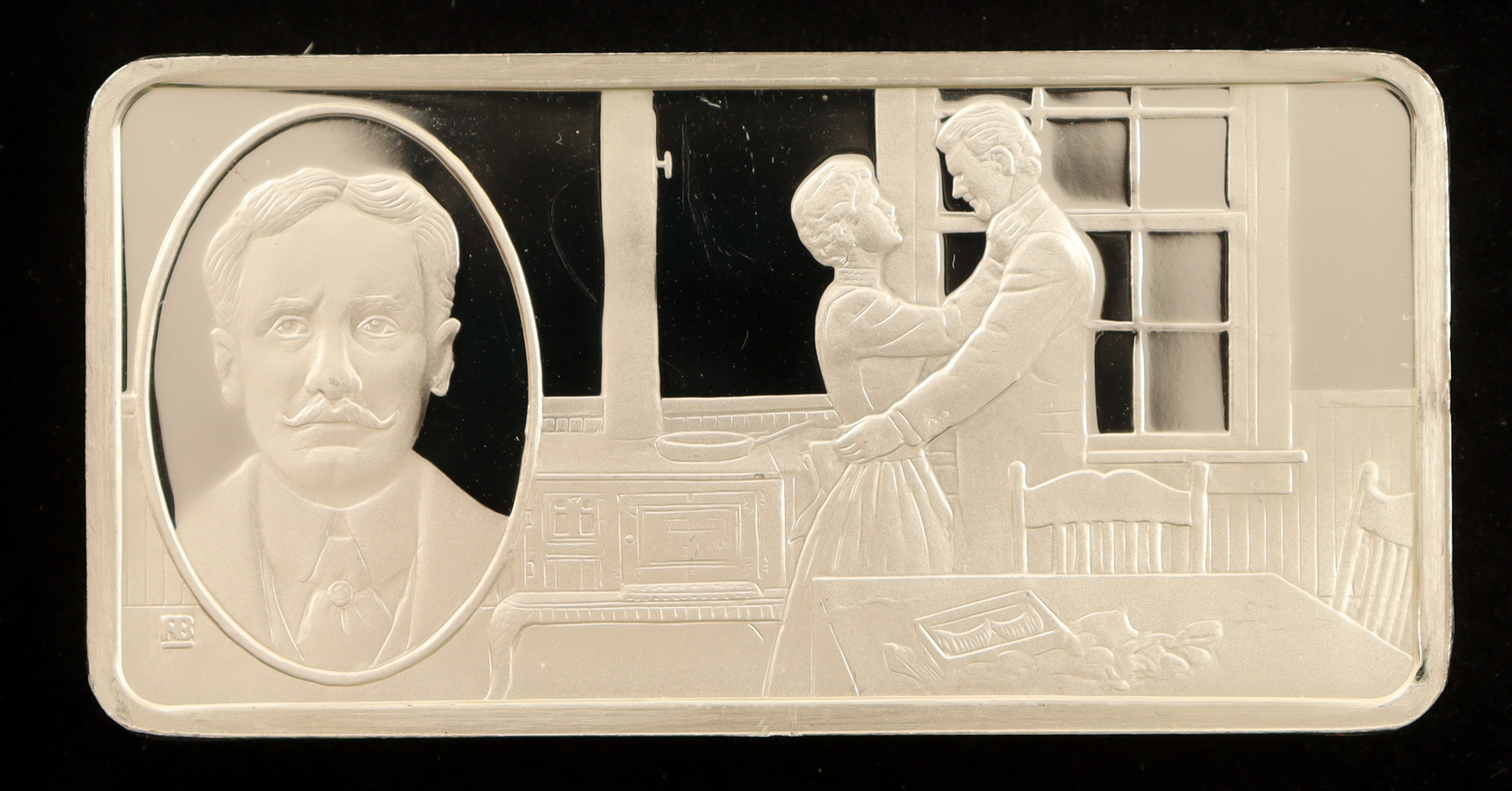 Franklin Mint One Hundred Greatest Americans: O. Henry (William Sydney Porter) - 500 Grains (1.14 Troy Ounces) Sterling Silver Bullion Bar at PristineAuction.com Franklin Mint One Hundred Greatest Americans: O. Henry (William Sydney Porter) - 500 Grains (1.14 Troy Ounces) Sterling Silver Bullion Bar at PristineAuction.com