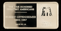 Franklin Mint One Hundred Greatest Americans: Robert Oppenheimer - 500 Grains (1.14 Troy Ounces) Sterling Silver Bullion Bar at PristineAuction.com