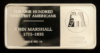 Franklin Mint One Hundred Greatest Americans: John Marshall - 500 Grains (1.14 Troy Ounces) Sterling Silver Bullion Bar at PristineAuction.com