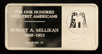 Franklin Mint One Hundred Greatest Americans: Robert A. Millikan - 500 Grains (1.14 Troy Ounces) Sterling Silver Bullion Bar at PristineAuction.com