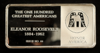 Franklin Mint One Hundred Greatest Americans: Eleanor Roosevelt - 500 Grains (1.14 Troy Ounces) Sterling Silver Bullion Bar at PristineAuction.com