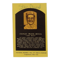 Stan Musial Signed Hall of Fame Plaque Postcard (JSA) at PristineAuction.com