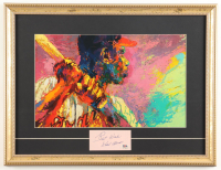 Hank Aaron Signed Custom Framed Cut Display with Leroy Neiman Art Print Display Inscribed "Best Wishes" (PSA) at PristineAuction.com