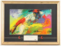 Bob Gibson Signed Custom Framed Cut Display with Leroy Neiman Art Print Display with (2) Logo Pins (PSA) at PristineAuction.com