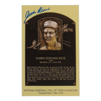 Jim Rice Signed Hall of Fame Plaque Postcard (JSA) at PristineAuction.com