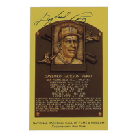 Gaylord Perry Signed Hall of Fame Plaque Postcard (JSA) at PristineAuction.com