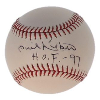 Phil Niekro Signed OML Baseball Inscribed "H.O.F. - 97" (JSA) at PristineAuction.com Phil Niekro Signed OML Baseball Inscribed "H.O.F. - 97" (JSA) at PristineAuction.com