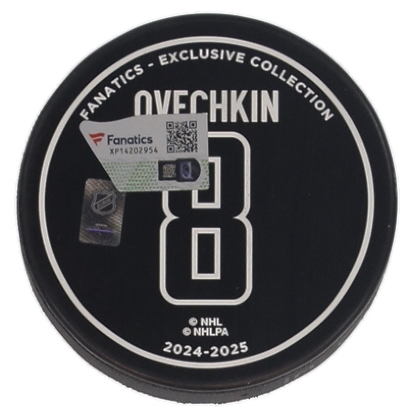 Alexander Ovechkin Signed Capitals Logo All-Time Goals Leader Commemorative Hockey Puck (Fanatics) at PristineAuction.com Alexander Ovechkin Signed Capitals Logo All-Time Goals Leader Commemorative Hockey Puck (Fanatics) at PristineAuction.com