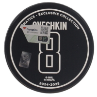Alexander Ovechkin Signed Capitals Logo All-Time Goals Leader Commemorative Hockey Puck (Fanatics) at PristineAuction.com