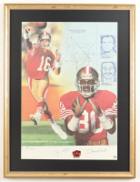Joe Montana & Jerry Rice Signed LE 49ers Custom Framed Art Print Display with Super Bowl Pin #470/1000 (PSA) at PristineAuction.com