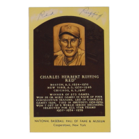 Red Ruffing Signed Hall of Fame Plaque Postcard (JSA) at PristineAuction.com