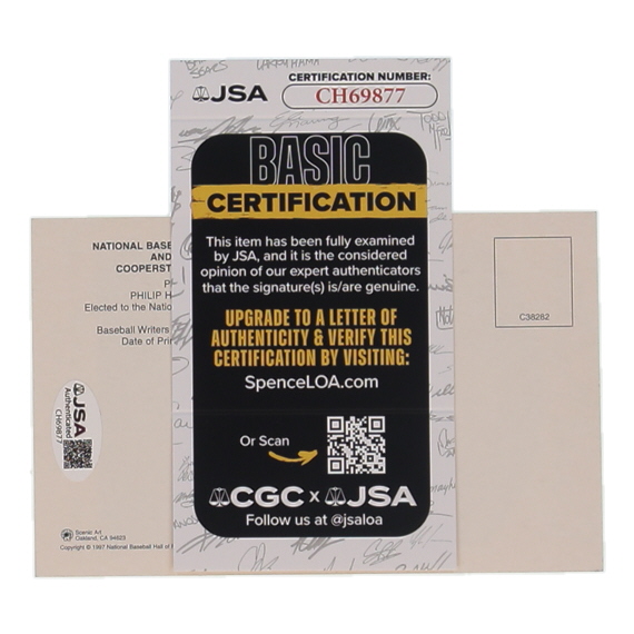 Phil Niekro Signed Hall of Fame Plaque Postcard (JSA) at PristineAuction.com Phil Niekro Signed Hall of Fame Plaque Postcard (JSA) at PristineAuction.com