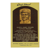 Lloyd Waner Signed Hall of Fame Plaque Postcard (JSA) at PristineAuction.com