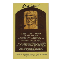 Lloyd Waner Signed Hall of Fame Plaque Postcard (JSA) at PristineAuction.com