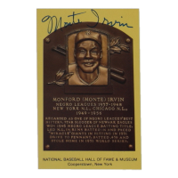 Monte Irvin Signed Hall Of Fame Plaque Postcard (JSA) at PristineAuction.com