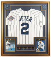 Derek Jeter Custom Framed Jersey Display with (4) World Series Pins at PristineAuction.com