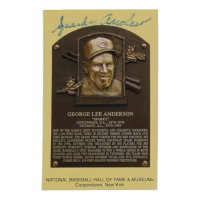 Sparky Anderson Signed Hall of Fame Plaque Postcard (JSA) at PristineAuction.com