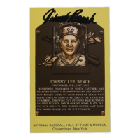 Johnny Bench Signed Hall of Fame Plaque Postcard (JSA) at PristineAuction.com