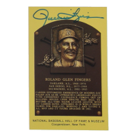 Rollie Fingers Signed Hall of Fame Plaque Postcard (JSA) at PristineAuction.com