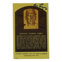 Al Lopez Signed Hall of Fame Plaque Postcard (JSA) at PristineAuction.com