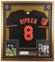 Cal Ripken Jr. Signed Custom Framed Cut Display with Jersey & Hall of Fame Pin (PSA) at PristineAuction.com