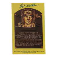 Hoyt Wilhelm Signed Hall of Fame Plaque Postcard (JSA) at PristineAuction.com