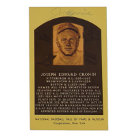 Joe Cronin Signed Hall of Fame Plaque Postcard (JSA) at PristineAuction.com