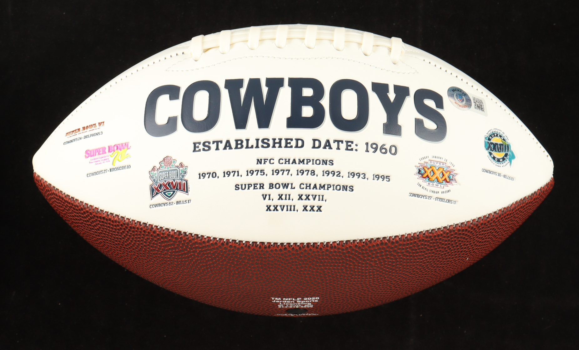 Brandon Aubrey Signed Cowboys Logo Football (Beckett) at PristineAuction.com Brandon Aubrey Signed Cowboys Logo Football (Beckett) at PristineAuction.com