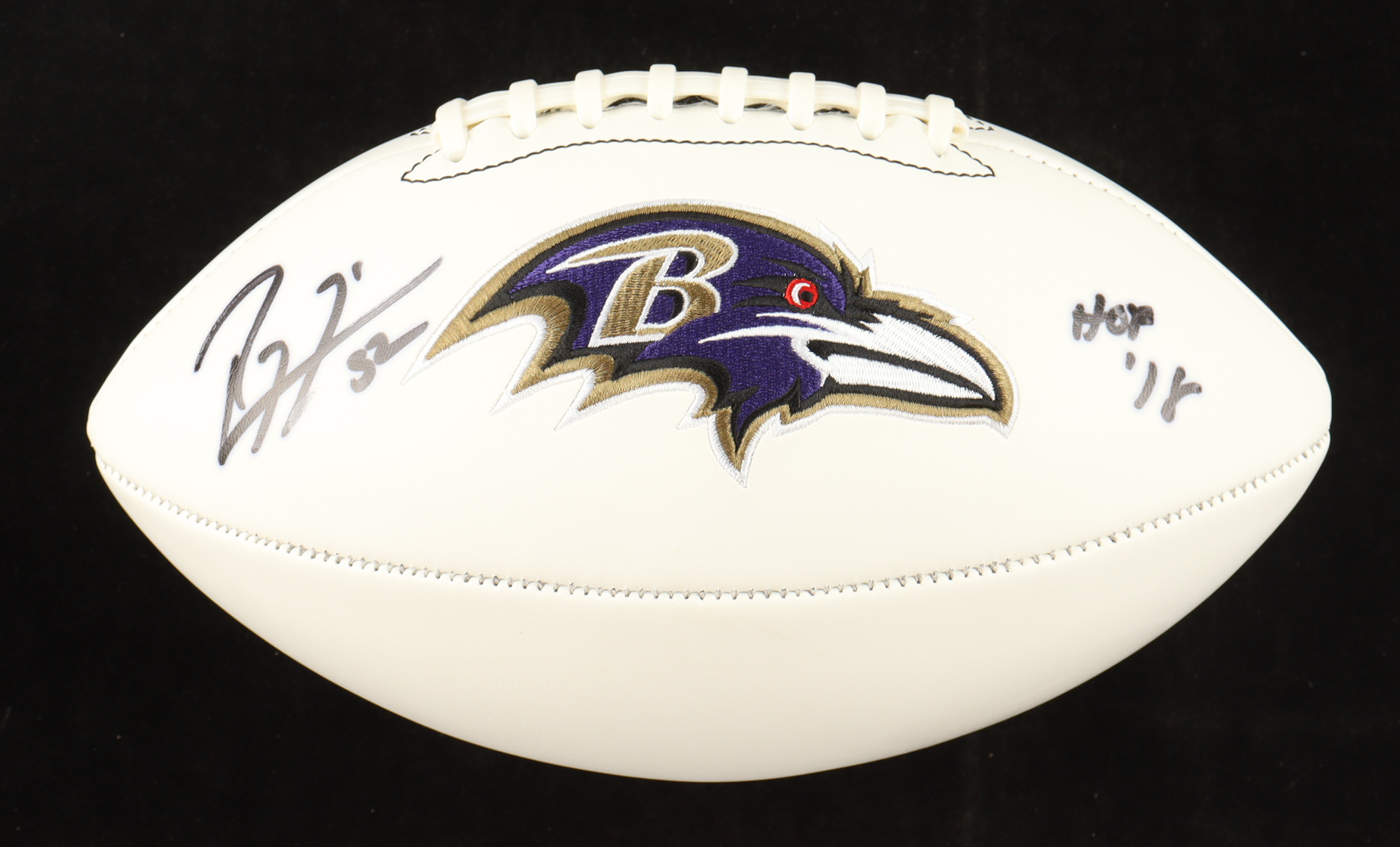 Ray Lewis Signed Ravens Logo Football Inscribed "HOF '18" (Beckett) at PristineAuction.com Ray Lewis Signed Ravens Logo Football Inscribed "HOF '18" (Beckett) at PristineAuction.com
