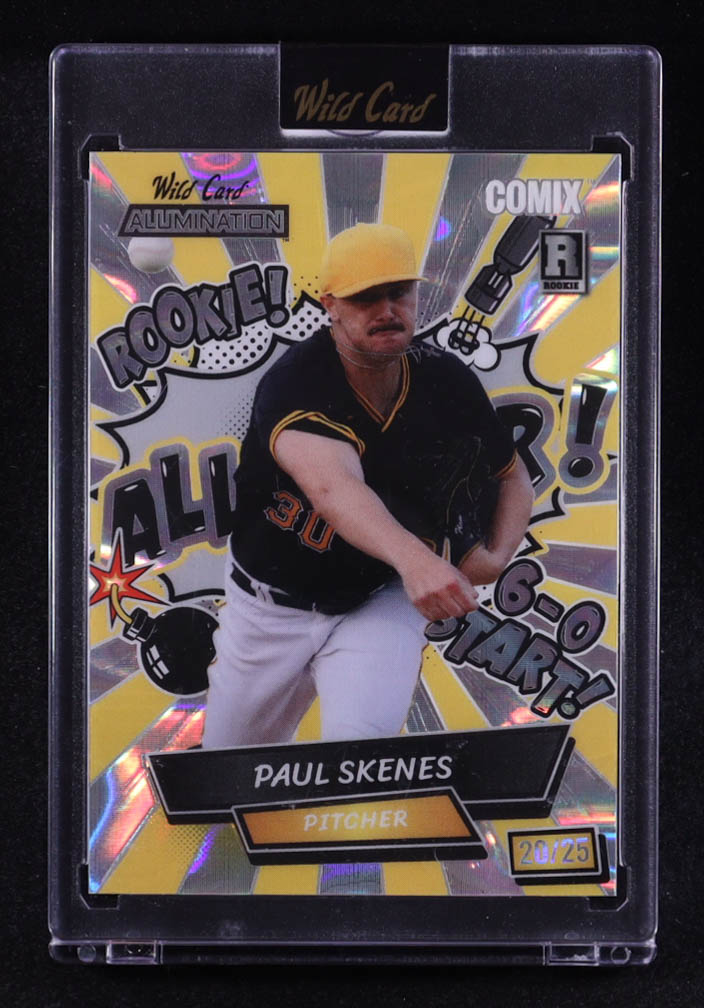 Paul Skenes 2024 Wild Card Alumination Comix All-Star! Yellow Silver Lava #PS1 RC #20/25 at PristineAuction.com Paul Skenes 2024 Wild Card Alumination Comix All-Star! Yellow Silver Lava #PS1 RC #20/25 at PristineAuction.com