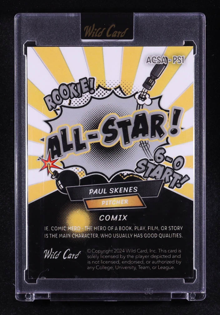 Paul Skenes 2024 Wild Card Alumination Comix All-Star! Yellow Silver Lava #PS1 RC #20/25 at PristineAuction.com Paul Skenes 2024 Wild Card Alumination Comix All-Star! Yellow Silver Lava #PS1 RC #20/25 at PristineAuction.com