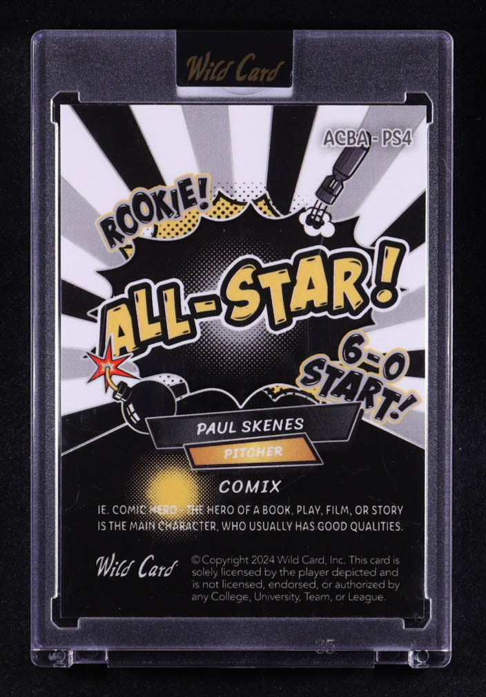 Paul Skenes 2024 Wild Card Alumination Comix All-Star! Black and Gray Crystal Silver #PS4 RC #12/20 at PristineAuction.com Paul Skenes 2024 Wild Card Alumination Comix All-Star! Black and Gray Crystal Silver #PS4 RC #12/20 at PristineAuction.com