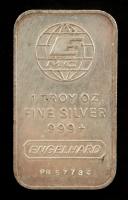 Engelhard 1oz .999+ Silver Bar - Vintage 1980's "Wide E" with MC Logo Back at PristineAuction.com