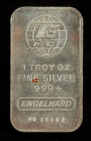 Engelhard 1oz .999+ Silver Bar - Vintage 1980's "Wide E" with MC Logo Back at PristineAuction.com