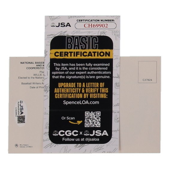 Willie Stargell Signed Hall of Fame Plaque Postcard (JSA) at PristineAuction.com Willie Stargell Signed Hall of Fame Plaque Postcard (JSA) at PristineAuction.com