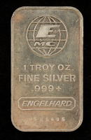 Engelhard 1oz .999+ Silver Bar - Vintage 1980's "Wide E" with MC Logo Back at PristineAuction.com