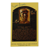 Ernie Banks Signed Hall of Fame Plaque Postcard (JSA) at PristineAuction.com