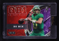 Bo Nix 2023 Wild Card QB1 On the Clock Red and Purple Shimmer #BN1 RC #09/15 at PristineAuction.com