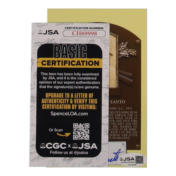 Ron Santo Signed Cut on Hall Of Fame Plaque Postcard (JSA) at PristineAuction.com Ron Santo Signed Cut on Hall Of Fame Plaque Postcard (JSA) at PristineAuction.com