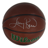 Larry Bird Signed Celtics Logo NBA Basketball (PSA & Bird) at PristineAuction.com